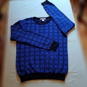 Forever21 Blue & Black Squares Sweater